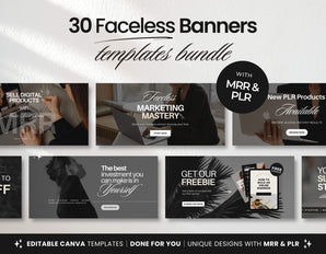 PLR MRR Faceless Website Banner Templates Bundle DigiPax