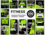 Fitness Coach Instagram Templates Bundle Kit DigiPax