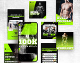 Fitness Coach Instagram Templates Bundle Kit posts and stories mockup