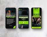 Fitness Coach Instagram Templates Bundle Kit phone stories mockup
