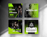Instagram Post Templates Fitness Coach 4 posts mockup