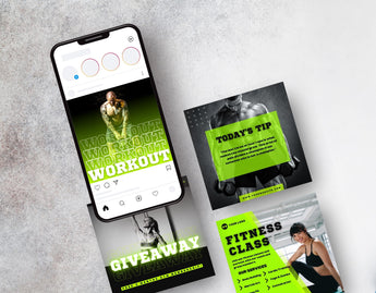 Instagram Post Templates Fitness Coach phone posts mockup