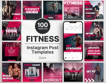 Fitness Coach Instagram Post Templates DigiPax