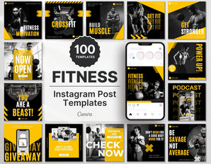 Fitness Coach Instagram Post Templates Cover Mockup