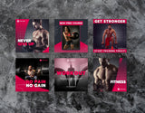 Fitness Coach Instagram Post Templates 6 posts mockup