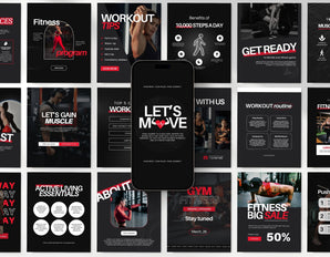 Fitness Coach Instagram Templates Bundle Kit Cover