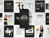 Fitness Instagram Templates Bundle Kit Aesthetic Cover