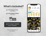 Fitness Coach Instagram Templates Bundle Kit What is included mockup