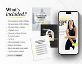 Fitness Instagram Templates Bundle Kit Aesthetic What is included Mockup