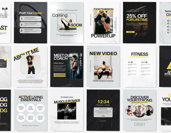 Fitness Instagram Post Templates Aesthetic Mockup