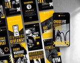Fitness Coach Instagram Templates Bundle Kit stories mockup