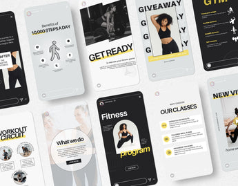 Fitness Instagram Story Templates  Aesthetic Mockup