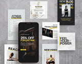 Fitness Instagram Templates Bundle Kit Aesthetic DigiPax