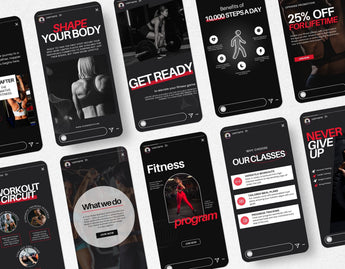 Fitness Coach Instagram Story Templates Mockup