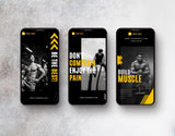 Fitness Coach Instagram Templates Bundle Kit phones stories mockup
