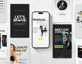 Fitness Instagram Story Templates Aesthetic Mockup