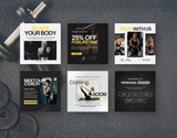 Fitness Instagram Templates Bundle Kit Aesthetic DigiPax