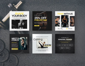 Fitness Instagram Templates Bundle Kit Aesthetic DigiPax