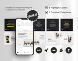 Fitness Instagram Templates Bundle Kit Aesthetic DigiPax
