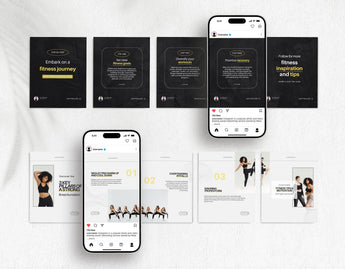 Fitness Instagram Carousel Templates  Aesthetic Mockup