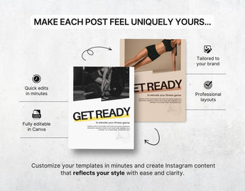 Fitness Instagram Templates Bundle Kit Aesthetic Color Changes Mockup