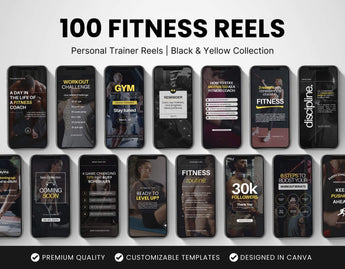 100 Fitness Instagram Reels Templates Bundle DigiPax