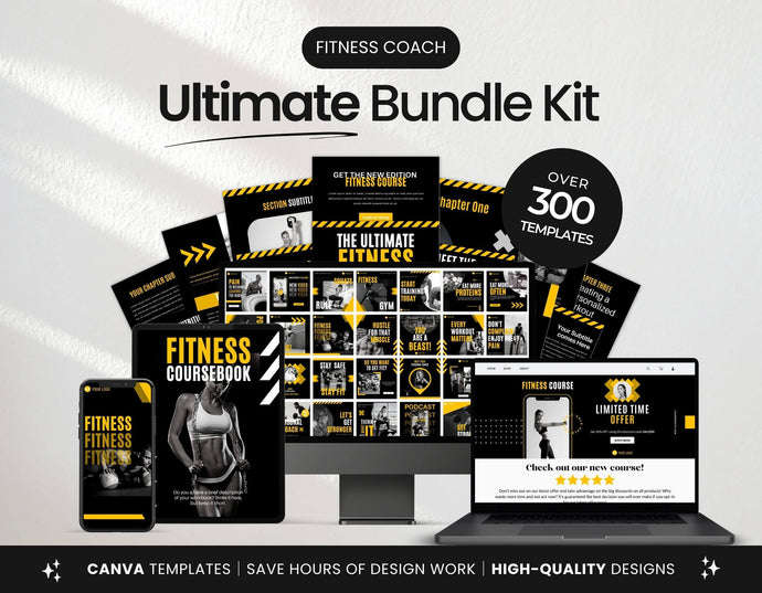 Fitness Coach Social Media Templates Bundle Kit DigiPax