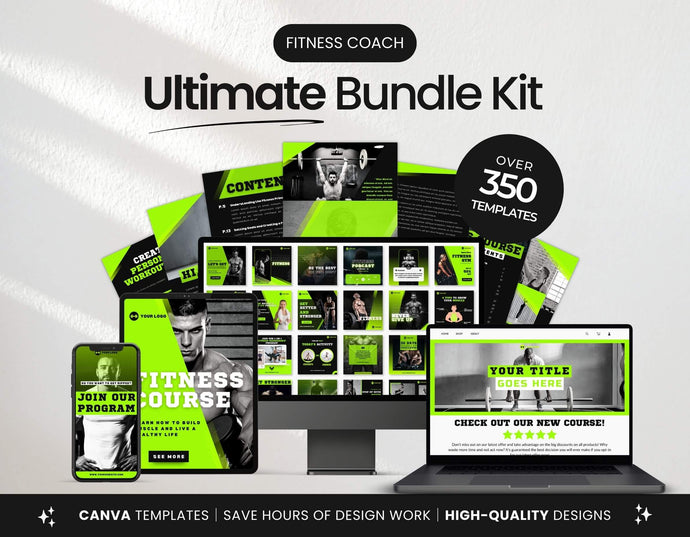 Fitness Coach Social Media Templates Bundle Kit DigiPax