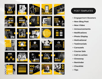 Fitness Coach Social Media Templates Bundle Kit DigiPax