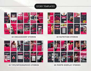 Fitness Coach Social Media Story Templates Mockup DigiPax