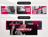 Fitness Coach Youtube Thumbnails and Cover Templates Mockup DigiPax