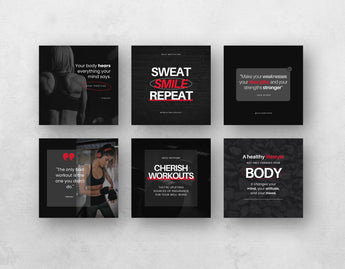 Fitness Quotes Instagram Post Templates DigiPax