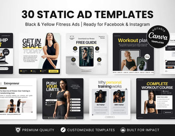 Fitness Coach Static Meta Ad Templates DigiPax