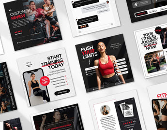 Fitness Coach Static Meta Ad Templates Red DigiPax