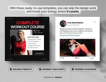 Fitness Coach Static Meta Ad Templates Red DigiPax