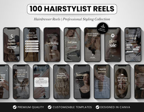 100 Hairstylist Instagram Reels Templates Bundle Cover