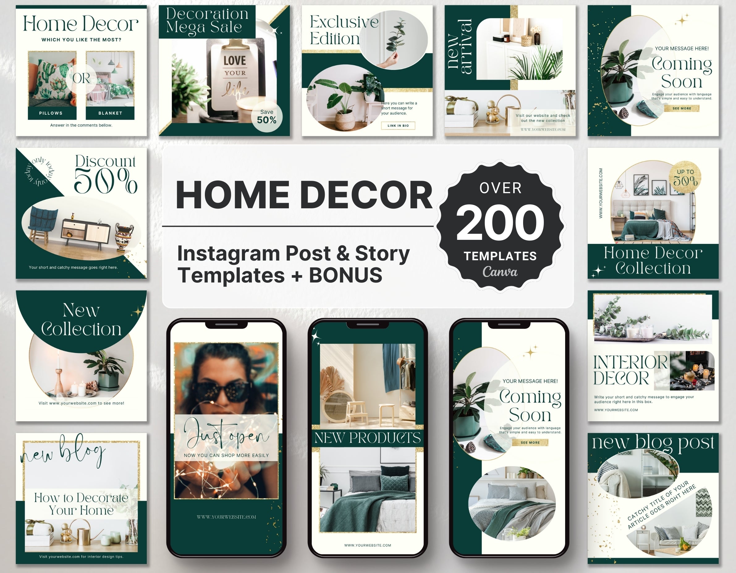 Home Decor Instagram Templates Bundle Kit DigiPax
