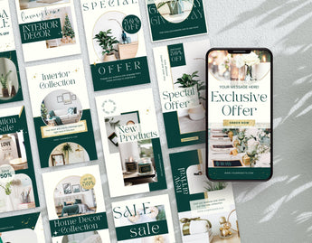 Home Decor Instagram Templates Bundle Kit stories mockup