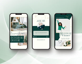 Home Decor Instagram Templates Bundle Kit phones stories mockup