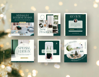 Home Decor Instagram Templates Bundle Kit 6 posts mockup