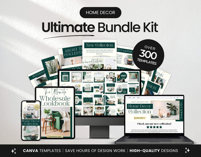 Ultimate Home Decor Social Media Templates Bundle Kit Mockup DigiPax