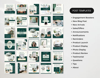 Home Decor Social Media Post Templates Bundle Kit Mockup DigiPax