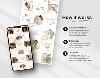 PLR MRR Instagram Puzzle Templates Bundle How it Works Mockup DigiPax