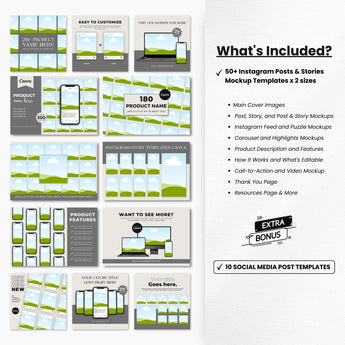Instagram Templates Mockups Bundle Black Devices DigiPax