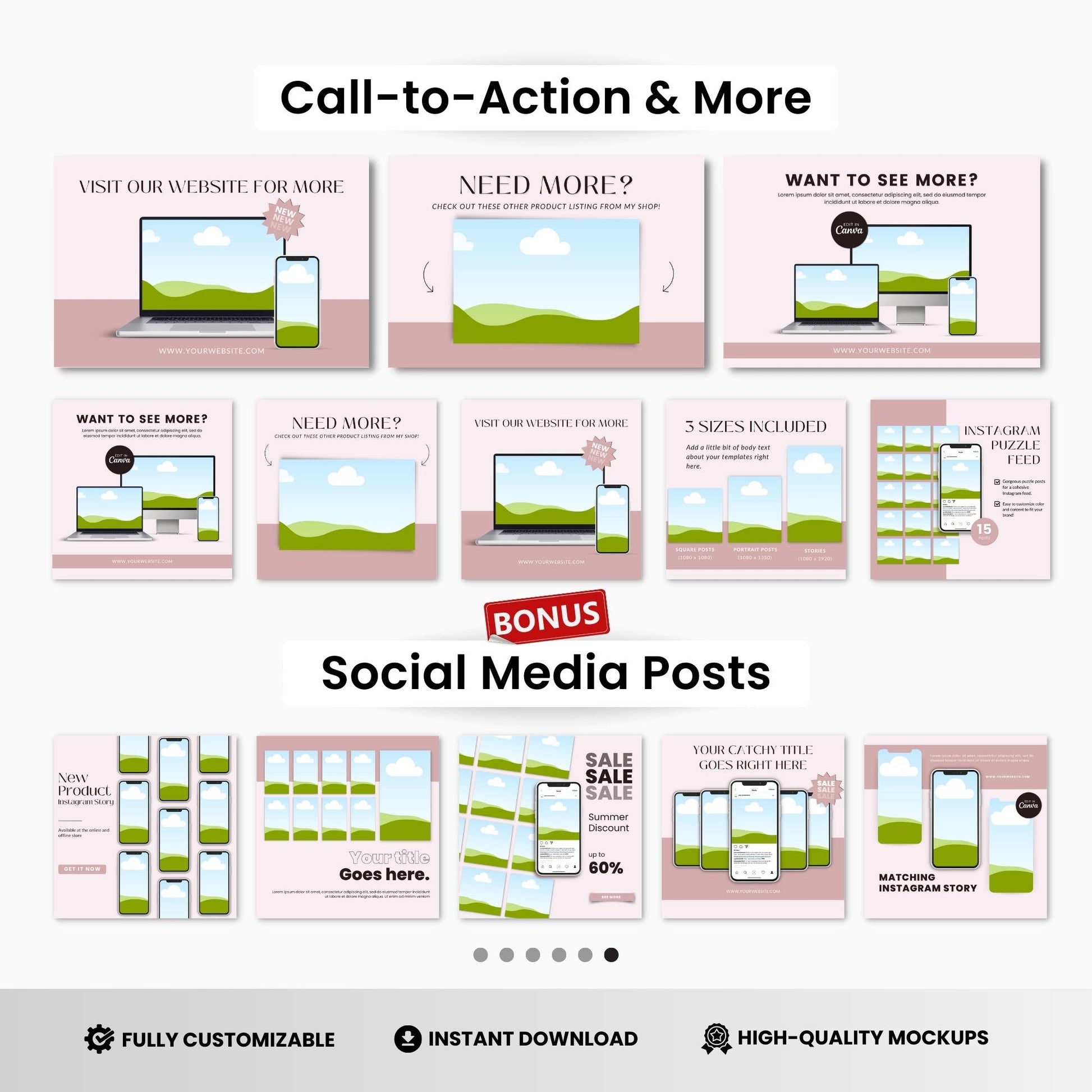 Instagram Templates Mockups Bundle White Devices DigiPax