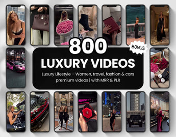 800 Luxury Woman Videos for Instagram Reels & TikTok with PLR & MRR DigiPax