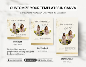 Luxury Photography Instagram Templates Bundle Kit Sizes Mockup