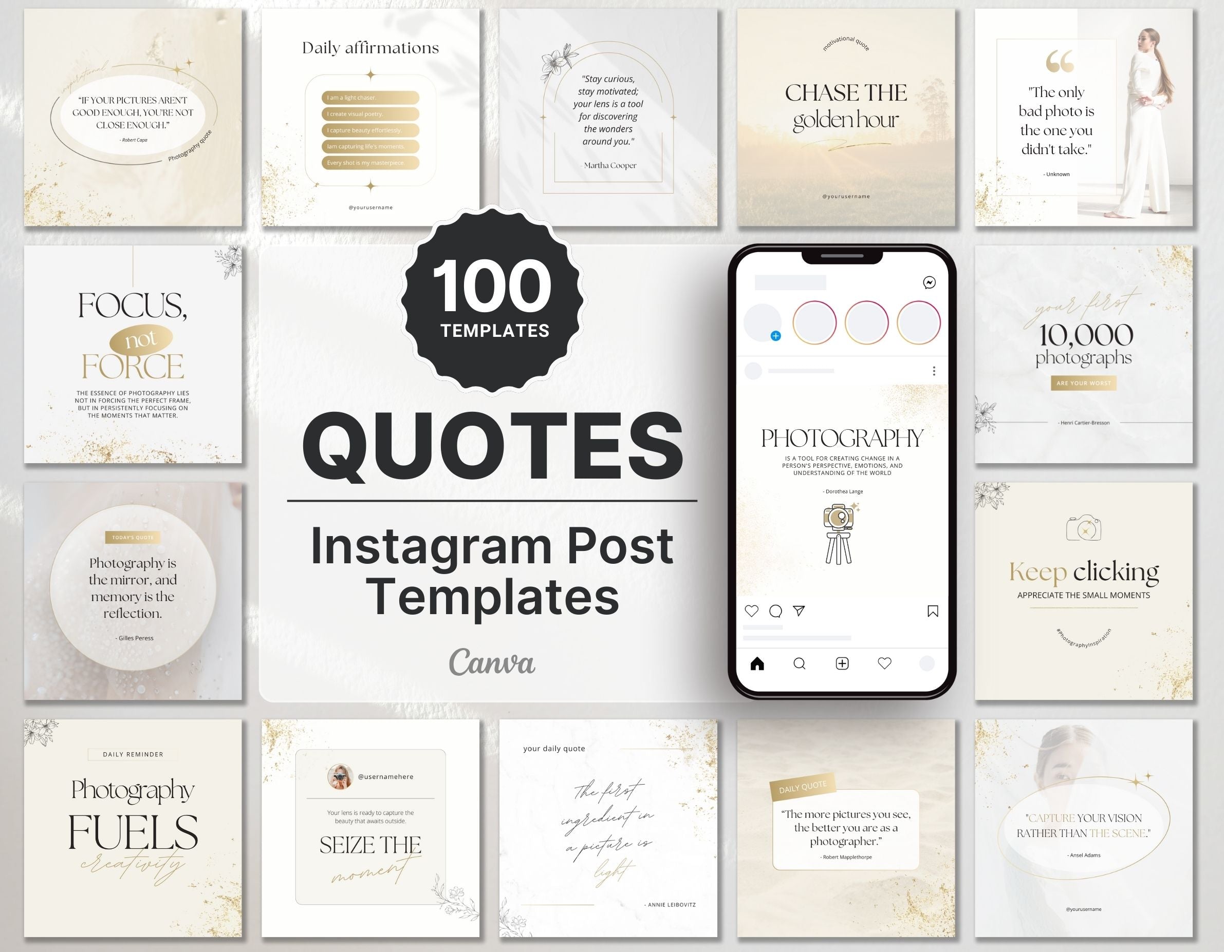 Luxury Photography Quotes Instagram Post Templates DigiPax