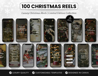 100 Luxury Christmas Reels Templates Bundle DigiPax