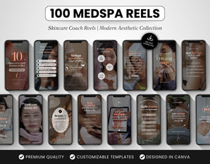 100 Medspa Instagram Reels Templates Bundle Cover